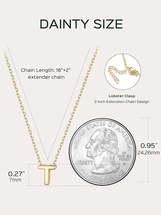 ChicSilver 925 Sterling Silver Initial Necklace for Women Dainty Letter Jewelry Personalized Gift