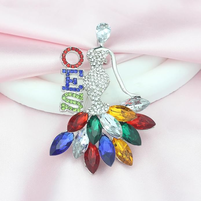 Order of The Eastern Star Gift for Women Rhinestone OES Brooch Pin OES Gift Greek Sorority Gift Paraphernalia Jewelry OES Symbol Jewelry