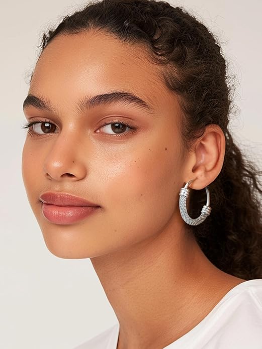 PROSTEEL 30/40/60/80/100mm Chunky Hoop Earrings For Women Gold Plated/Black Stainless Steel Hoops Earrings Statement Jewelry