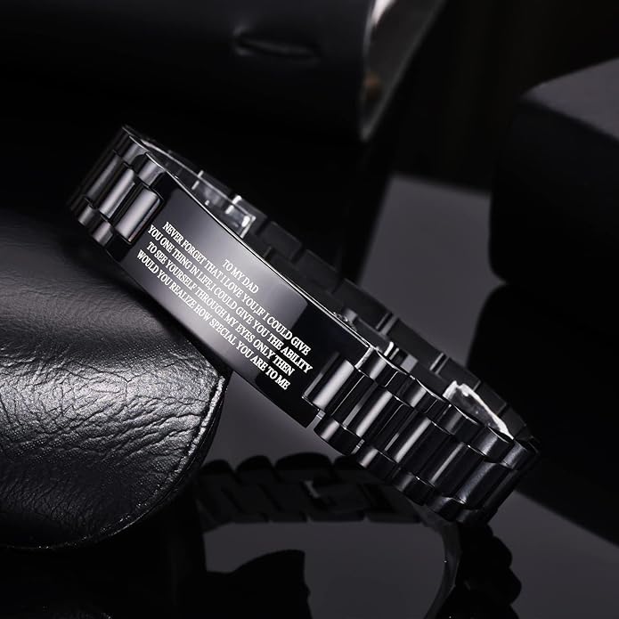 VNOX Masculine Watch Band Stainless Steel Link Bracelet Personalized Jewelry Gift for Men DAD Father Husband Boyfriend