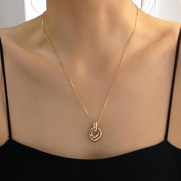 Pendant Necklace for Women Statement Gold Silver Necklace Trendy Jewelry for Women
