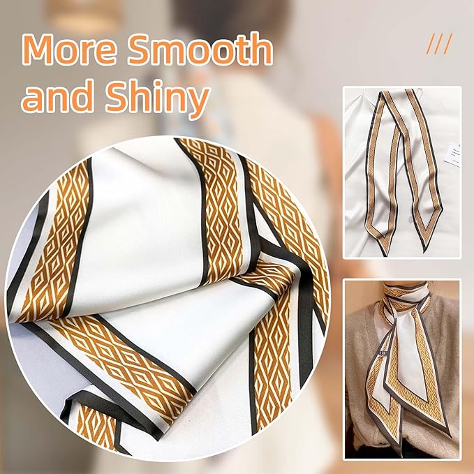 Dailyacc Hair Scarf for Women Fashion Silky Satin Headscarf Wrap Breathable Lightweight Neck Scarves For Handbag
