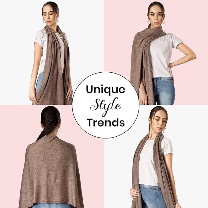 ROSERA Cashmere 100% Cashmere Knitted Wrap Pashmina Shawl Extra Large Scarf Stole for Women Travel