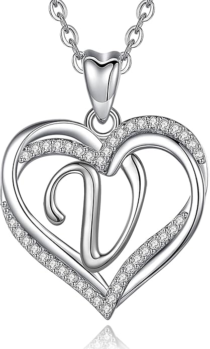INFUSEU Unique Initial Necklaces for Women Girls Small Heart Letter Jewelry, Meaningful Personalized Gifts