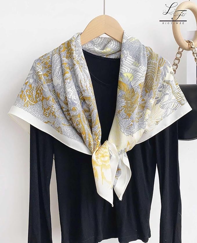 Hioyiwse Satin Bandanas Head Scarf For Women Hair Scarves Accessories Lightweight Fashion Wrap Neck Silk Sleeping Headscarf