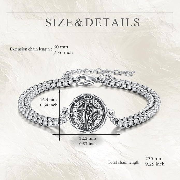 YFN Patron Saint Bracelet Sterling Silver Religious Protector Bracelet Jewelry Gift for Women Men