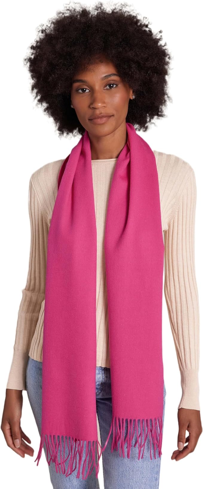 Alashan Cashmere Ultra-Fine Merino Wool and Cashmere Blend Woven Scarf -Luxe fabric-Lightweight- 72" x 12"