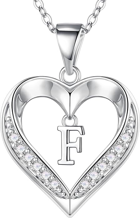 Turandoss Heart Initial Necklaces for Women - Dainty 14K Gold Plated CZ Heart Pendant Necklace with Tiny Letter A-Z, Non Tarnish Waterproof Trendy Jewelry Gifts for Mom Wife Girlfriend