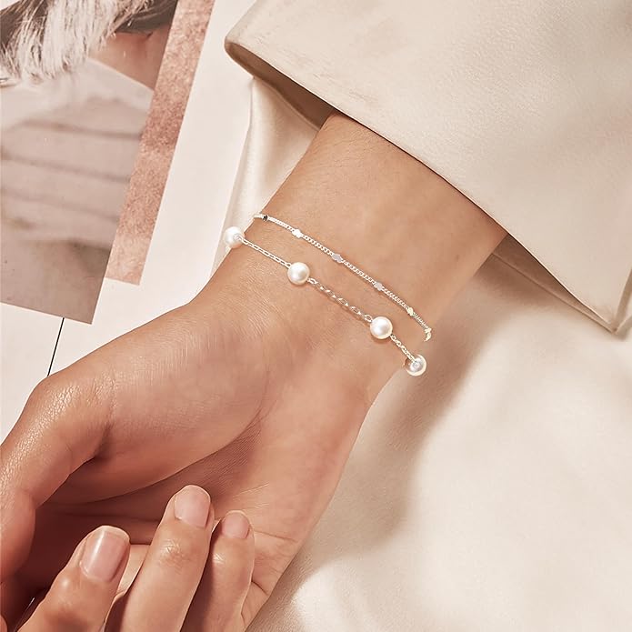 Gold Bracelets for Women Non Tainish,Dainty Bracelets Stack for Women Trendy, Gold Plated Cuff Bracelets Stack With Beaded Cuban Paperclip Snake Rope Bangle Hand Chain Jewelry Gifts for Women