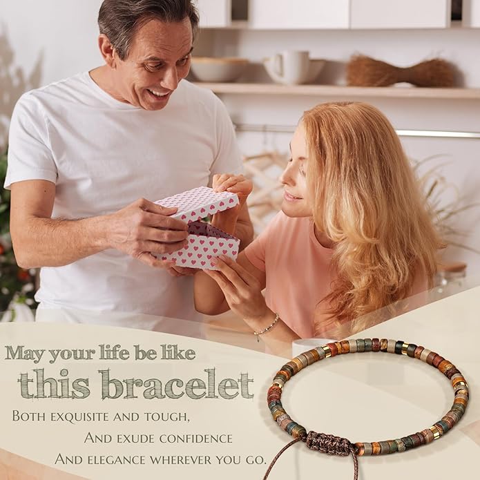 30th 40th 50th 60th 70th 80th Birthday Gifts for Women, Natural Stone Bracelet Birthday Gifts for Mom Daughter Grandma Sister Friends Coworker