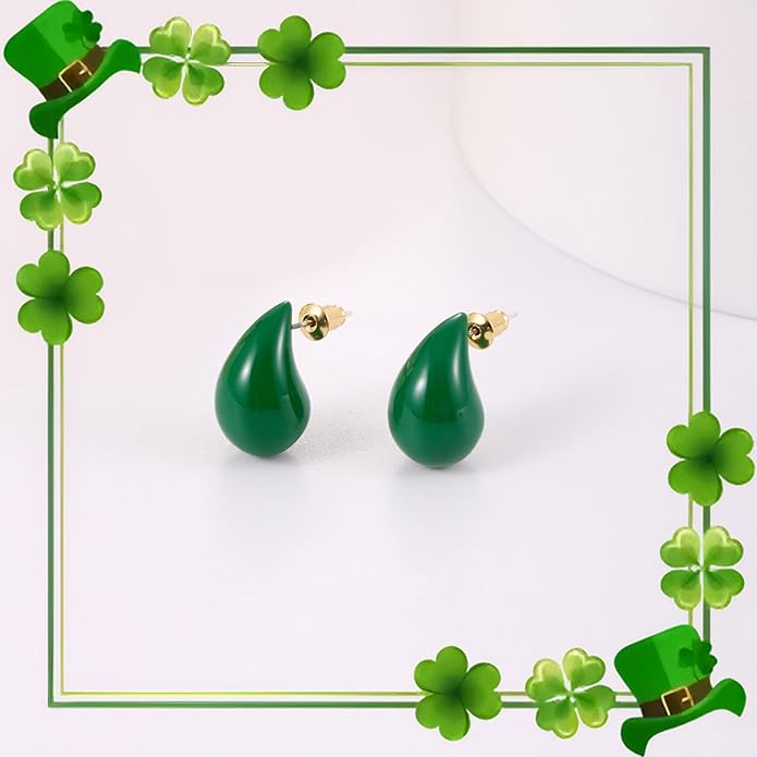 Gacimy Teardrop Earrings Dupes for Women 14K Gold Plated, Chunky Drop Earrings for Women with 925 Sterling Silver Post