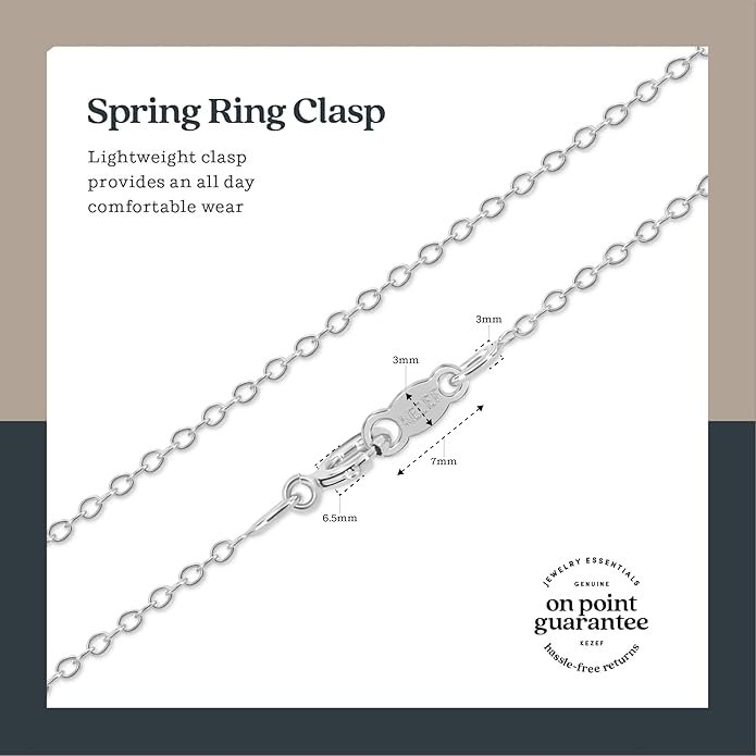 KEZEF 1mm 925 Sterling Silver Necklace for Women | 16-36 inch long Silver, 18k Gold, Rose Gold Necklaces for Women - Made In Italy Real Cable Chain Jewelry | Dainty cadena de plata s925 para mujer