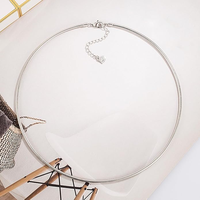 Women 925 Sterling Silver 2MM Solid Dome Collar Necklace Simple Fashion Golden 16 "18" 20 "+1.9 "Adjustable Length Choker Fine Jewelry Gifts