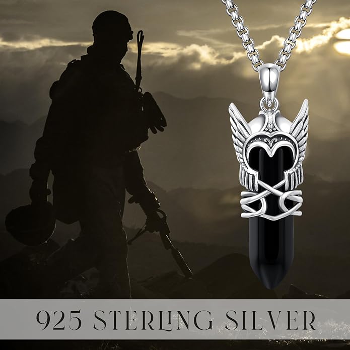 YueYuan Viking Necklace for Men 925 Sterling Silver Rune Amulet Pendant Nordic Necklace Viking Jewelry Gift for Father Husband Son