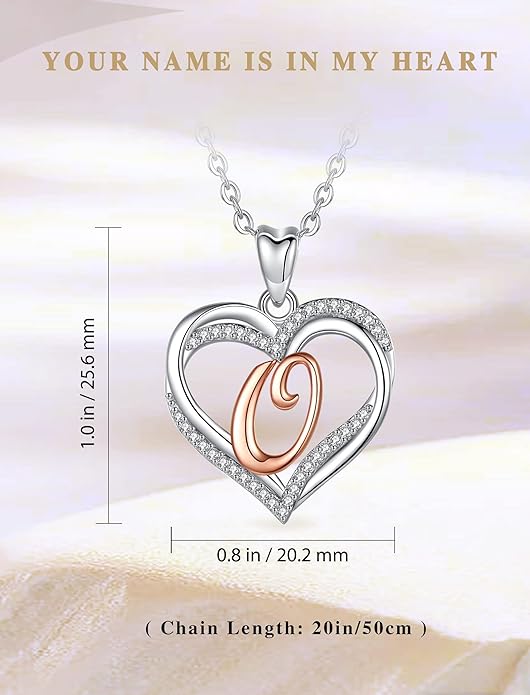 INFUSEU Unique Initial Necklaces for Women Girls Small Heart Letter Jewelry, Meaningful Personalized Gifts