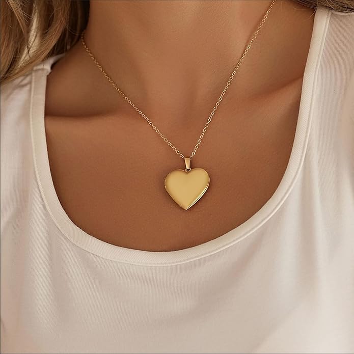 PHOCKSIN Personalized Locket Necklace for Women Photo Necklace with Customized Picture Birth Flower Birthstone New Years Gifts for Women