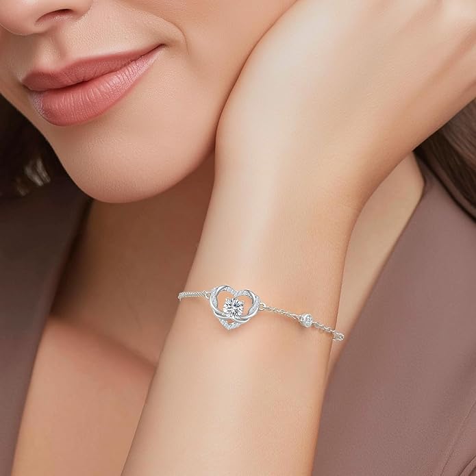 OOBEE Moissanite Bracelets for Women, 925 Sterling Silver Gold Plating Bracelet，Ideal Anniversary Birthday Christmas Valentine Mothers Day Jewelry Gifts for Women Mom Wife Her