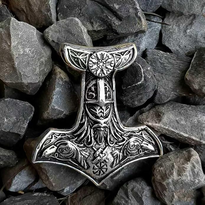 S925 Sterling Silver Viking Pendant, Norse Mythology Inspired Men's Jewelry, Perfect for Necklaces, Gift for Father's Day, Christmas, Birthday