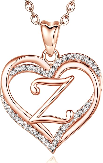INFUSEU Unique Initial Necklaces for Women Girls Small Heart Letter Jewelry, Meaningful Personalized Gifts