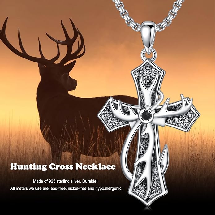 KoyeKei Cross Necklace for Men 925 Sterling Silver Celtic Cross Pendant Christian Jewelry Religious Christmas Gifts for Women