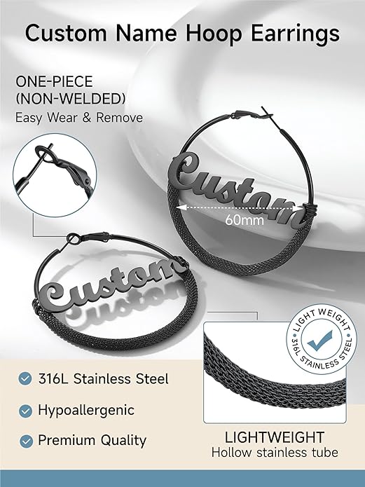 PROSTEEL 30/40/60/80/100mm Chunky Hoop Earrings For Women Gold Plated/Black Stainless Steel Hoops Earrings Statement Jewelry