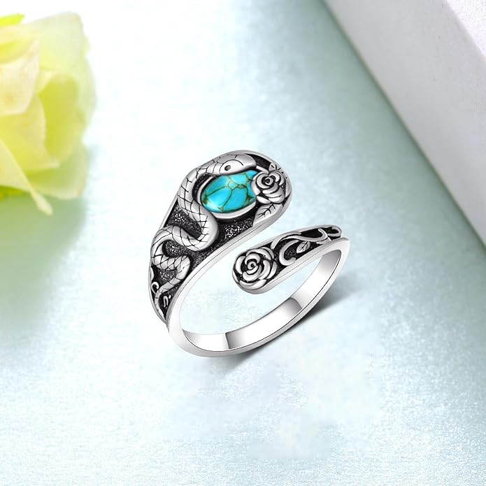 Spoon Rings for Women 925 Sterling Silver Mushroom/Phoenix/Snake/Cardinal/Octopus/Tree of Life/Sunflower/Highland Cow/Dragonfly/Dragon/Horse/Sea Turtle/Frog Rings