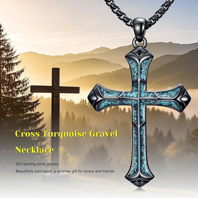 Cross Necklace for Men 925 Sterling Silver Celtic Cross Pendant Christian Jewelry Religious Christmas Gifts for Women