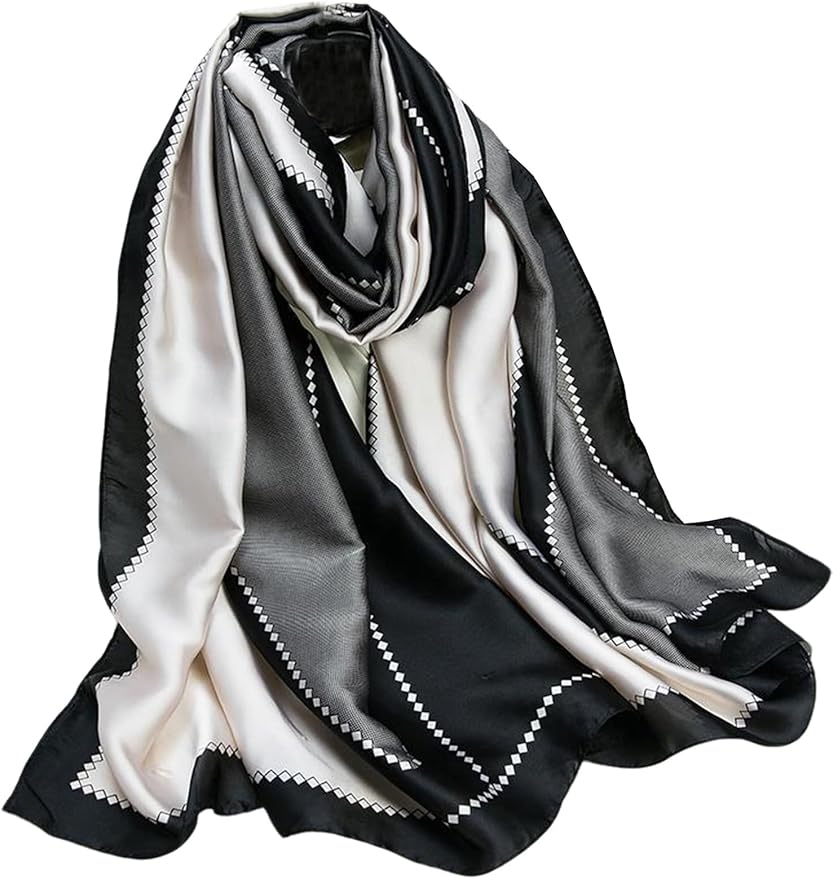 Clysoru Silk Scarf For Women Hair Scarves Lightweight Satin Elegant Shawl Wraps Bufanda Mujer Fashion Accessories 70.8"X35.4"