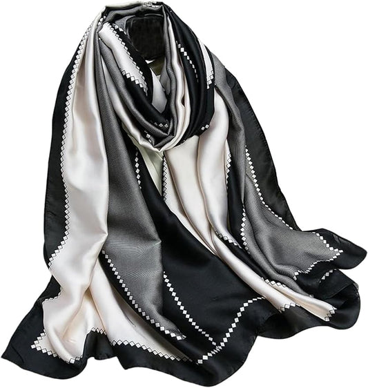 Clysoru Silk Scarf For Women Hair Scarves Lightweight Satin Elegant Shawl Wraps Bufanda Mujer Fashion Accessories 70.8"X35.4"