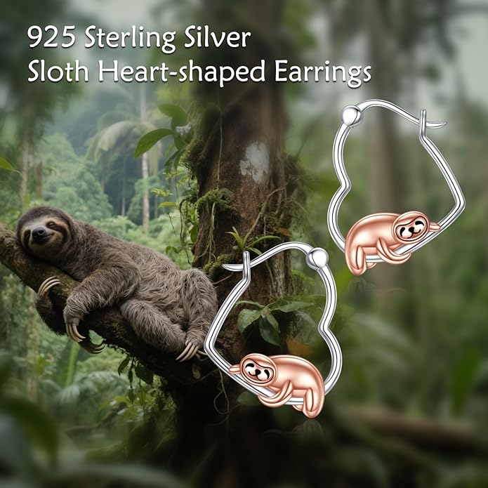 YFN Animal Earrings Sterling Silver Animal Heart Hoop Dangle Earrings Cute Jewelry Gifts for Women