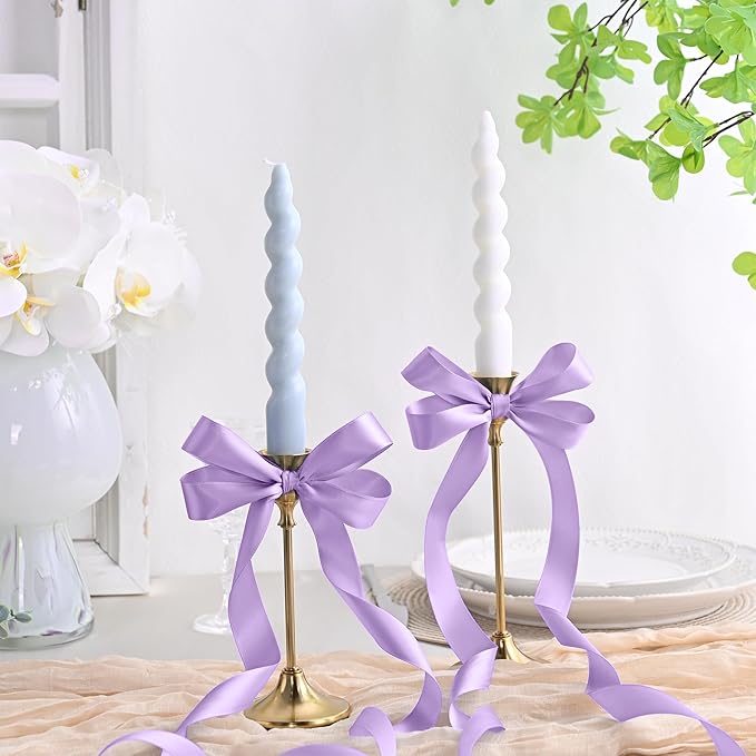 LEEQE Double Face Light Purple Satin Ribbon 7/8 inch X 50 Yards for Gift Wrapping Very Suitable for Weddings Party Hair Bow Invitation Decorations and More