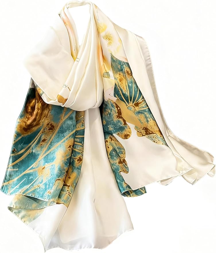 Clysoru Silk Scarf For Women Hair Scarves Lightweight Satin Elegant Shawl Wraps Bufanda Mujer Fashion Accessories 70.8"X35.4"