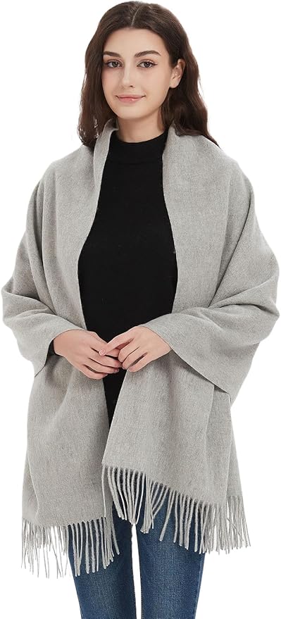 Novawo Wool Shawl Large Thick Pashmina Travel Blanket Scarf Winter Wraps for Women