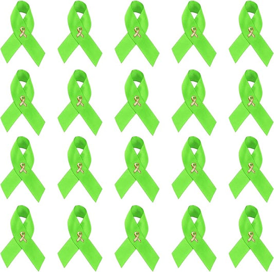 1/2/5/10/25/50/100pcs Satin Awareness Ribbon Pins (Pick your color), for Cancer & Disease Awareness, Bulk Quantities for Fundraising, Events, Gift Giving