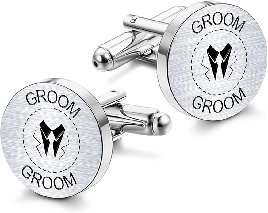 LADY & HOME Cufflinks for Men, Stainless Steel Tuxedo Shirt Cuff links with Gift Box, Gifts for Groom Groomsman Husband Father