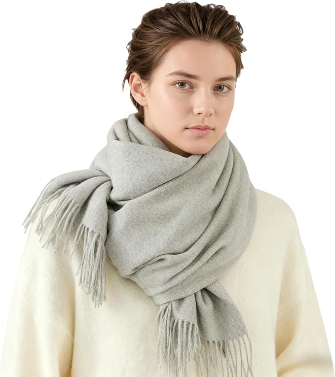Temminc Winter Scarf for Women - Soft Warm Pashmina Shawl Wrap, Lightweight Fashion Blanket Travel Shawl, Solid Color Scarf