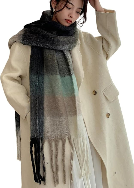 Wander Agio Winter Women Warm Scarf Long Shawl Large Scarves Cold Weather Thick Blanket Scarfs Colorful Plaid