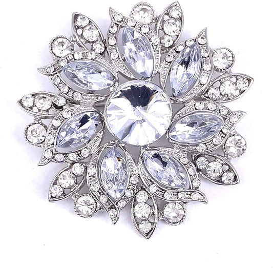 LAXPICOL Vintage Women's Austrian Crystal Elegant Flower Brooch Wedding Broach Pin