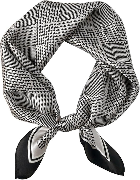kcctoo 27.5" Mulberry Silk Feeling Head Scarf Women's Fashion Square Neck Satin Scarfs for Bag Hair Scarves Gift