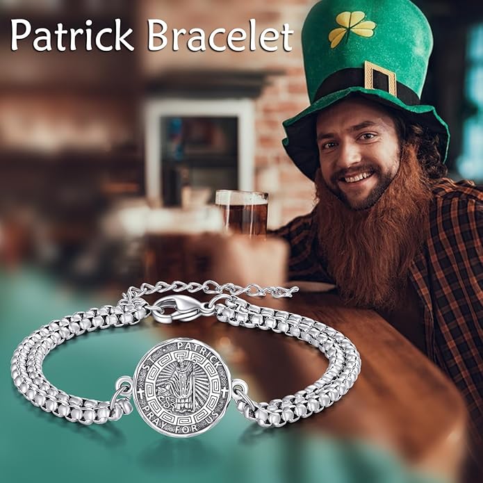 YFN Patron Saint Bracelet Sterling Silver Religious Protector Bracelet Jewelry Gift for Women Men
