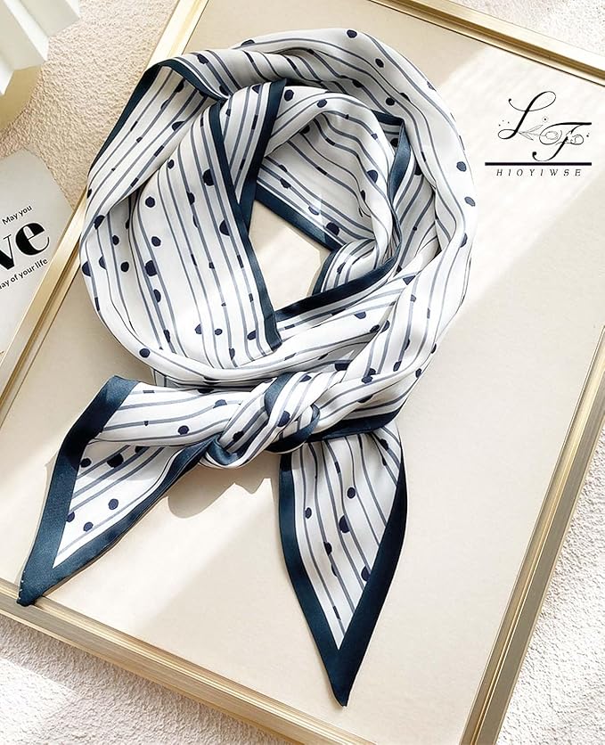 Hioyiwse Head Scarf Hair Neck Scarves For Women Purse Bag Scarfs For Handbags Silky Long Thin Satin Headscarf Fashion