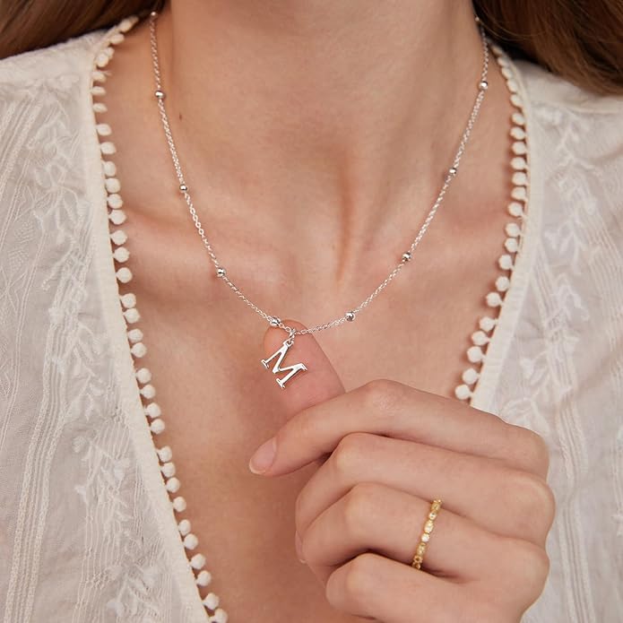 Initial Necklaces for Women, Dainty A-Z Pendant Letter Charm Necklace Personalized Name Necklaces for Women Trendy Jewelry Gift
