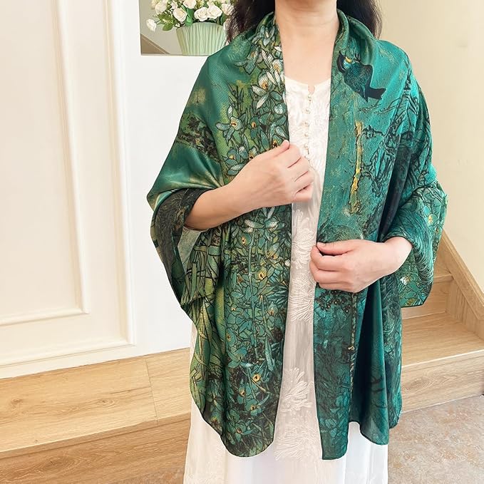 Long Silk Like Scarf Lightweight Satin Scarves Large Sunscreen Shawl Wrap for Women