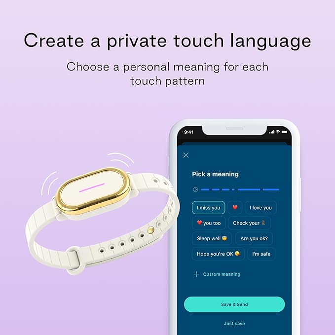 BOND TOUCH 4 Long-Distance Relationship Smart Bracelet for Couples to Feel Connected (1 Unit) Long Battery Life, Bluetooth Connection, Haptic Vibration, Compatible with iOS and Android (Off-White)