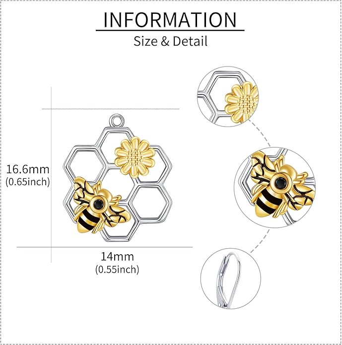 Animal Earrings 925 Sterling Silver Dangle Earrings Leverback Earrings Animal Jewelry for Women