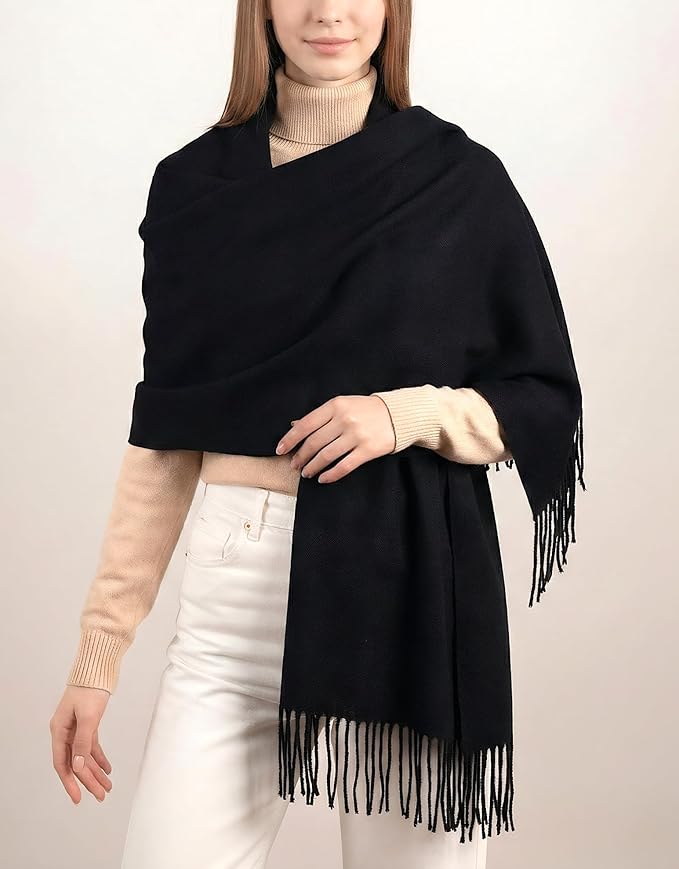 Achillea Warm Cashmere-Feel Winter Scarf – Pashmina Shawl Wrap, Blanket Scarf for Daily Wear, Travel & Cold Weather