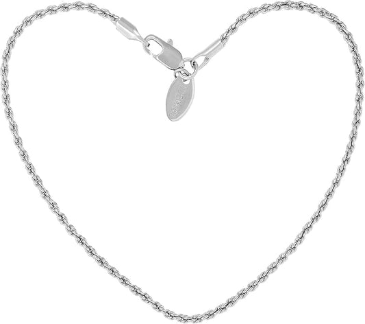 LIFETIME JEWELRY Womens Gold Anklet 1mm Rope Chain Ankle Bracelet 24k Real Gold Plated