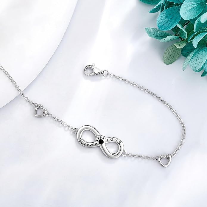 Mustard Seed Cross/Paw Print/Butterfly/Sunflower/Compass/Moss Agate Bracelet for Women 925 Sterling Silver Graduation Link Bracelet Jewelry for Women