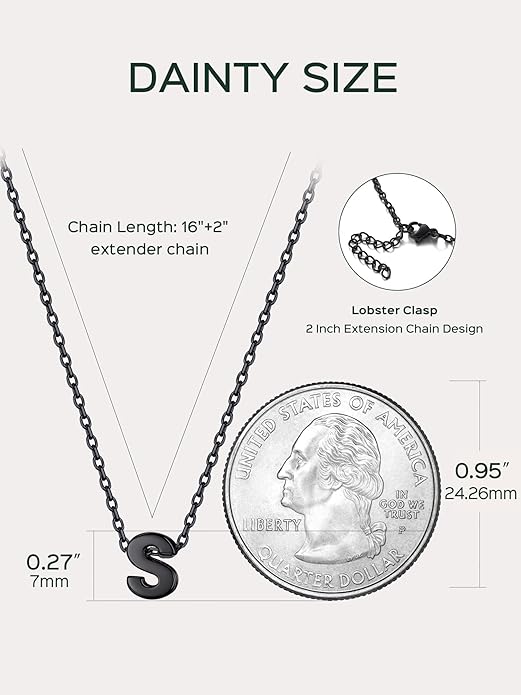 ChicSilver 925 Sterling Silver Initial Necklace for Women Dainty Letter Jewelry Personalized Gift