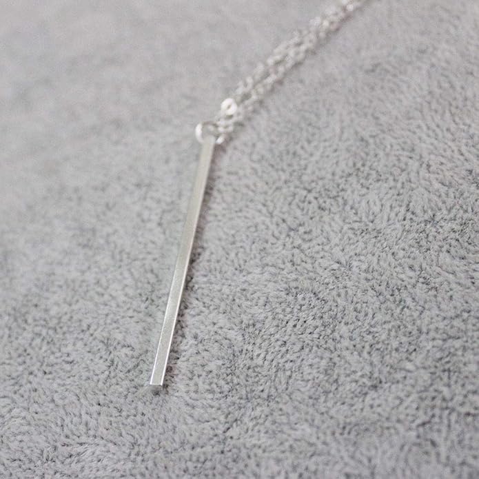 Artmiss Bar Pendant Necklace Gold Long Y-Necklace Delicate Lariat Chain Jewelry for Women